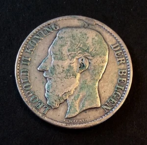 Belgique - Léopold II - Rare  monnaie de 2 Francs 1887 VL - Imagen 1 de 2