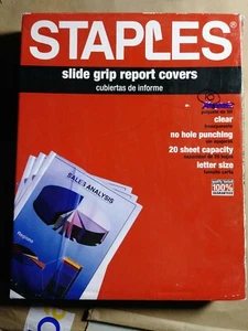 Cubiertas de informe de agarre deslizante de grapas 10x con papel de transparencia - Imagen 1 de 3