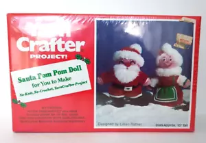 Bambola pom Yarn Crafters Project Santa Pom vintage kit artigianale bambole alta 10 - Foto 1 di 3