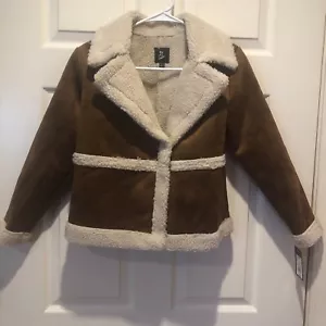Girls Sherpa Moto Jacket - art class Tan L(10/12) - Picture 1 of 4
