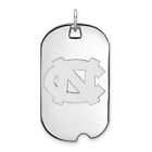 North Carolina Tar Heels School Letters Logo Dog Tag Pendant in Sterling Silver