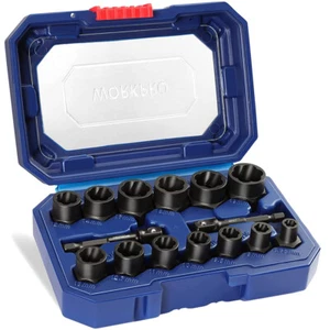 WORKPRO 15 Pieces Impact Bolt & Nut Remover Set 3/8” Drive Bolt Extractor NEW - Picture 1 of 10