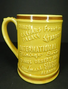 Vintage Las Vegas Casino Center Souvenier Tasse - Keramik gelb/gold/braun Retro - Bild 1 von 14