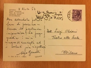 Cartolina autografa di Ugo Benelli - Foto 1 di 1