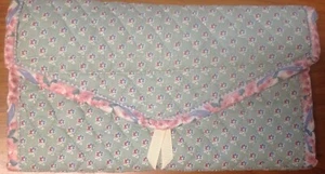 GUC Vera Bradley dreifach faltbarer Schmuck Reise Organizer Mint Nebelgrün & Rosa Blumen - Bild 1 von 3