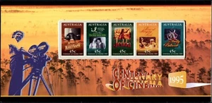 1995 Australia Centenary Of Cinema Strip Of 5 Stamp Pack, Very Good Condition - Bild 1 von 1