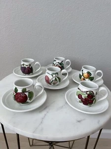 Portmeirion Pomona Set of 6 Espresso Coffee Cups & Saucers NEW - Picture 1 of 15