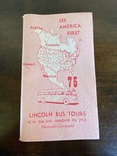 Vintage Lincoln Bus Lines Tours 1975 Travel Guide Book Hanover PA