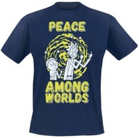 Rick and Morty Peace Among Worlds T-shirt Official New Blue XL XXL