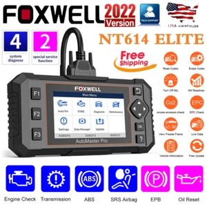 FOXWELL NT614 Elite OBD2 Escáner Aceite EPB Restablecimiento ABS SRS Motor Herramienta de Diagnóstico EE. UU. - Imagen 1 de 12