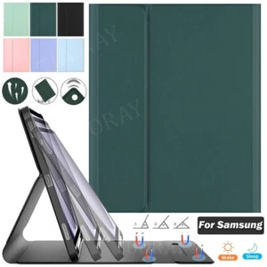 For Samsung Galaxy Tab S9 FE 10.9" S8 S7 A9+ 11" Flip Leather Smart Case Cover - Picture 1 of 35
