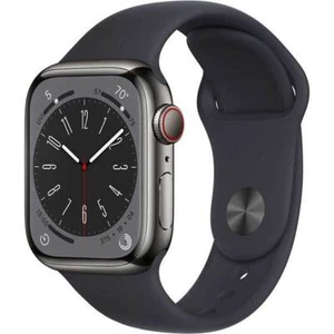 Apple Watch Series 8 45 Cellular Stainless Stl Graphite L/M Black Band-Excellent - Zdjęcie 1 z 4