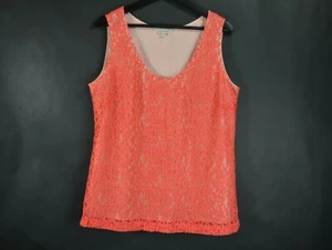 Veronika Maine Tank Top Womens Red Lace Size 14 - Picture 1 of 10