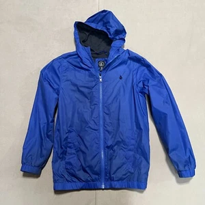Volcom Full Zip Hooded Blue Windbreaker Boys Size Medium/12 - Picture 1 of 16