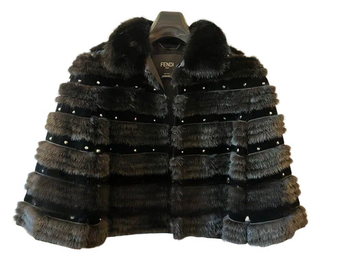 Pelliccia di visone nero Fendi lunghezza corta