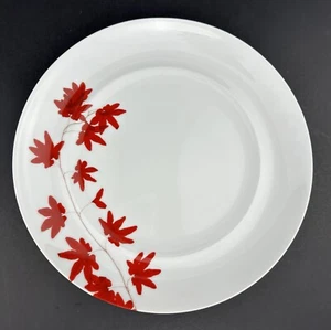 Plato de cena Mikasa rojo puro hojas de arce japonés rojo como nuevo - Imagen 1 de 17