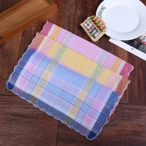 12Pcs Womens Ladies Cotton Printed Soft Handkerchief Mixed Color Hankerchiefs H - Picture 1 of 11