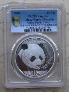 Moneda Panda Plata 30g Muestra PCGS 2018 - CICE - China Int'l Coin Expo Guangzhou - Imagen 1 de 2