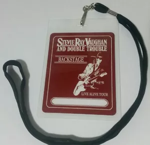 Stevie Ray Vaughan BACKSTAGE PASS 2-Sided with signature! commemorative look! - Picture 1 of 2