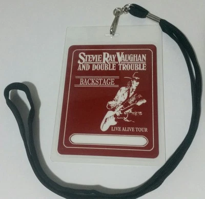 Stevie Ray Vaughan  BACKSTAGE PASS 2-Sided with signature! commemorative look! - Image 1 of 2