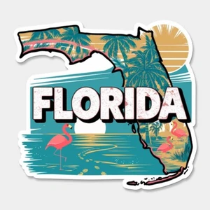 Florida State gedruckter Aufkleber Vinyl Decal USA FL USA Auto Fenster - Bild 1 von 1