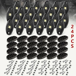 24 Pods White LED Rock Lights IP68 Waterproof FITS Trucks car Boat Lighting Kit - Picture 1 of 12