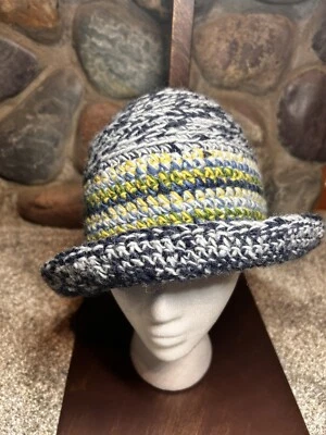 Gorro de lã de tartaruga feito à mão forrado de lã Nepal chapéu balde malha feminino - Imagem 1 de 4