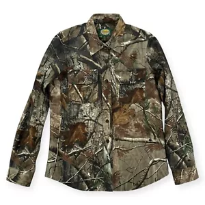 Cabela's Button Up Top Womens Small Heavy Realtree Camo Shirt Hunting Fishing - Picture 1 of 7