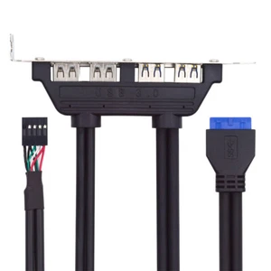 Panel de montaje CY USB3.0 y USB2.0 a 9 pines 19 pines 20 pines con soporte cable deflector 50 cm - Imagen 1 de 9