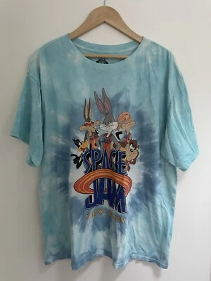 Space Jam Mens A New Legacy Bugs Bunny Daffy Duck Tie Dye T-Shirt Blue 2XL 50-52 - Image 1 of 4