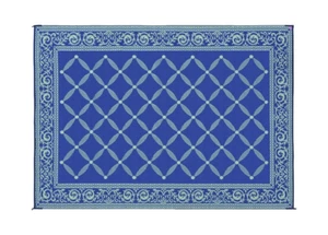 9X12 Reversible Patio Mat Indoor Outdoor Rug Picnic Carpet Camper Deck Beach Mat - Picture 1 of 3