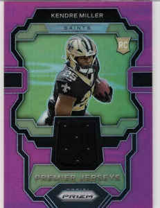 Camisetas Kendre Miller 2023 Panini Prizm rosa Premier reliquia tarjeta de inserto de radiocontrol PJ-KM - Imagen 1 de 2