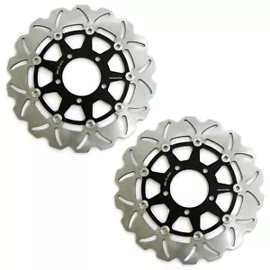 Rezo Wavy Front Brake Rotor Discs Pair for Kawasaki GTR 1400 (ZG 1400) 08-09 - Picture 1 of 7