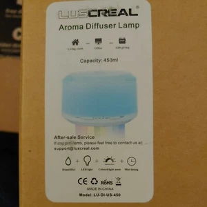 Luscreal Aroma Diffusor Lampe für ätherische Öle, 450 ml cc Neu im Karton Nachtlicht Farben - Bild 1 von 2