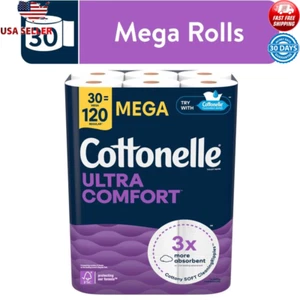 Carta Igienica Ultra Comfort 30 Mega Rotoli 2 Strati Morbida Assorbente Pulizia Increspature - Foto 1 di 6