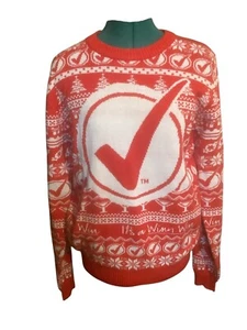 Neu mit Etikett Winn Dixie Ugly Christmas Holiday Winterpullover Pullover rot weiß Größe M - Bild 1 von 13