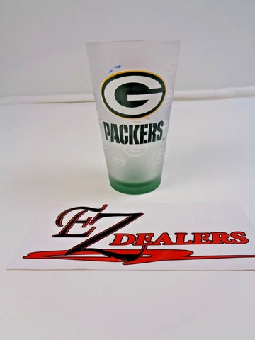 Frosted-Green Bay Packers Miller Lite Pint Beer Glass NFL Cover
