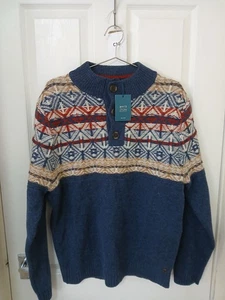White Stuff Lewis Funnel Neck Fairisle Navy - Picture 1 of 7