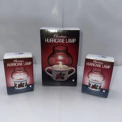 "Juego De Colección De 3 Lámpara De Huracán De Navidad Vela Roble Brook 5" y 2""" Foto 1 de 4