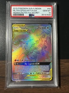 Pokemon PSA 10 Moltres & Zapdos & Articuno GX 69/68 Hidden Fates Mint - Picture 1 of 2