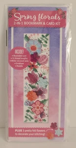 Kit punto croce segnalibro e cartoncino fiori a molla 2 in 1 - Foto 1 di 4