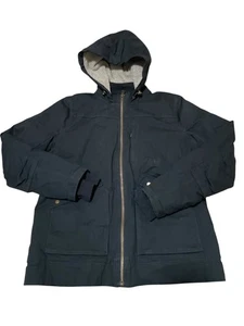 Duluth Trading Co Fire Hose Canvas Hooded Insulated Coat Men's Sz L - Foto 1 di 6