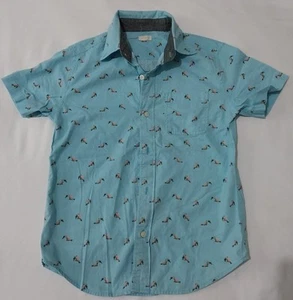 Boys S Blue Casual Summer Button Down Short Sleeve Shirt Crew Cuts ~ Used - Picture 1 of 6