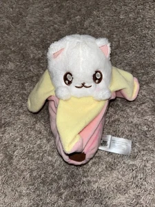 Funko Bananya Plush White Cat Kitten In A Banana 8” Stuffed Animal Peels T63 - Picture 1 of 3