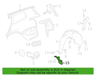 Cadillac XT6 2020-24 panel trasero derecho deflector de aire protector *despegue* Foto 1 de 4