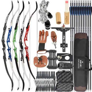 Archery Recurve Bow 12-40lbs 66" 68'' 70'' Takedown Aluminum Hunting Target - Picture 1 of 25