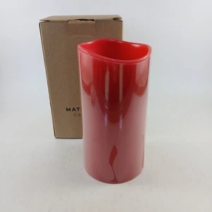 Candela senza fiamma LED pilastro cera candela rossa 6" - Foto 1 di 5