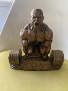 Niels Andersen Sculpture 1998 Deadlift Resin Weightlifting Muscle Man Vintage - Picture 1 of 7