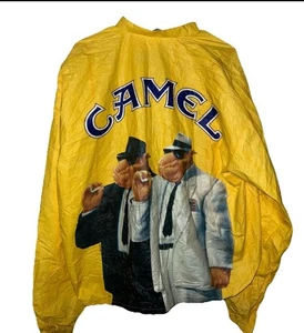 Vintage 1992 Joe Camel Cigarette Promo gelb Tyvek Windbreaker Jacke XL brandneu - Bild 1 von 3