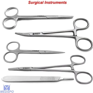 Juego de instrumentos hemostáticos porta agujas de disección veterinaria quirúrgica - Imagen 1 de 7